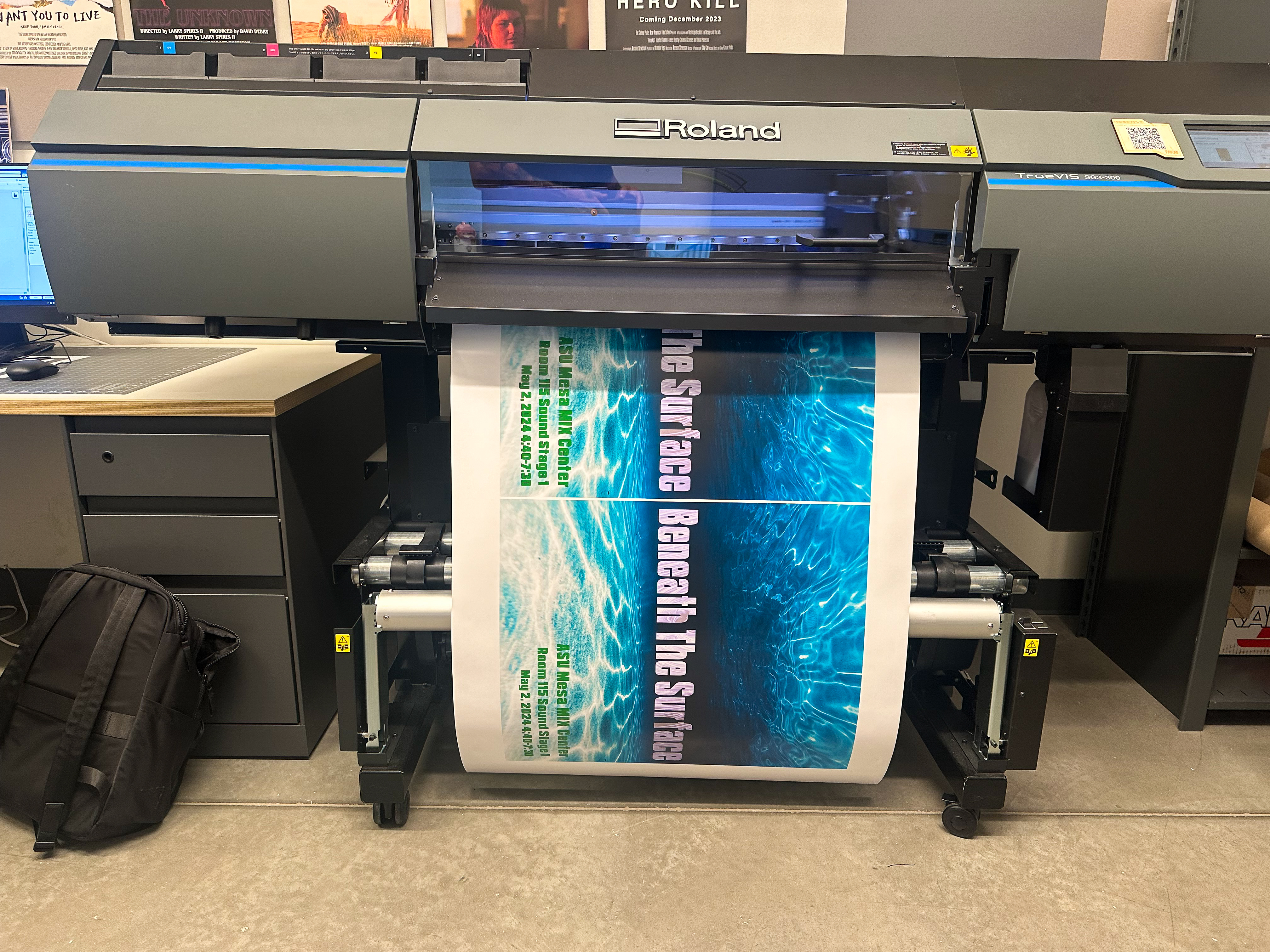 the installation poster being printed